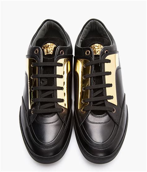 versace shoes flipkart|Versace black leather shoes.